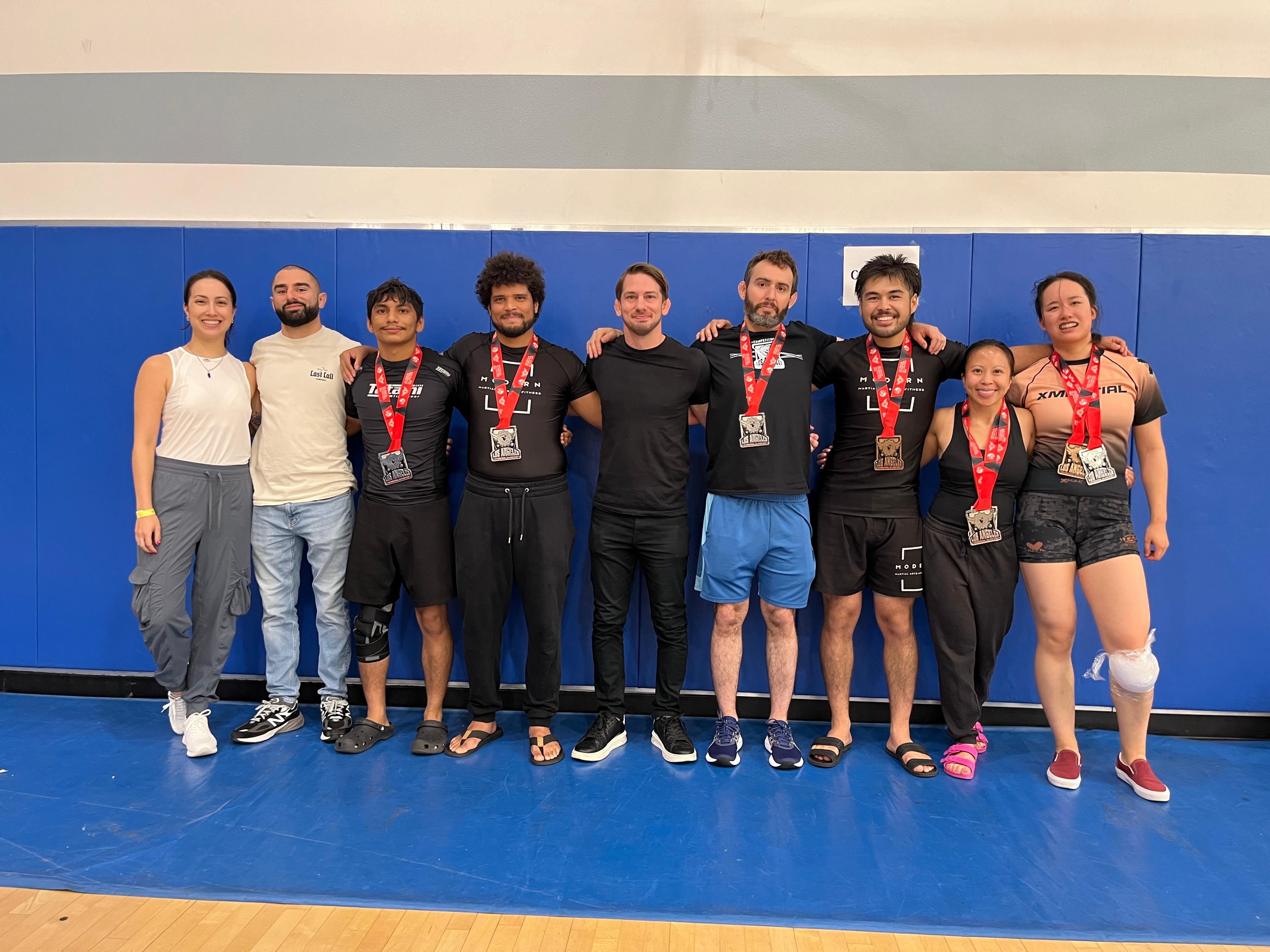 Team Modern competitors with their medals at NABJJF Los Angeles Open